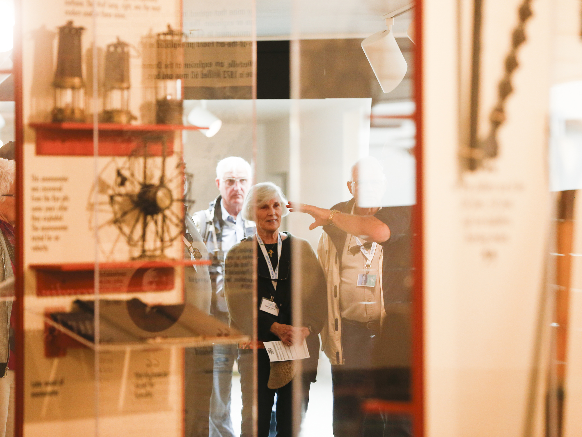 Visitors touring the Coal and Grit exhibit at the Museum of Industry.