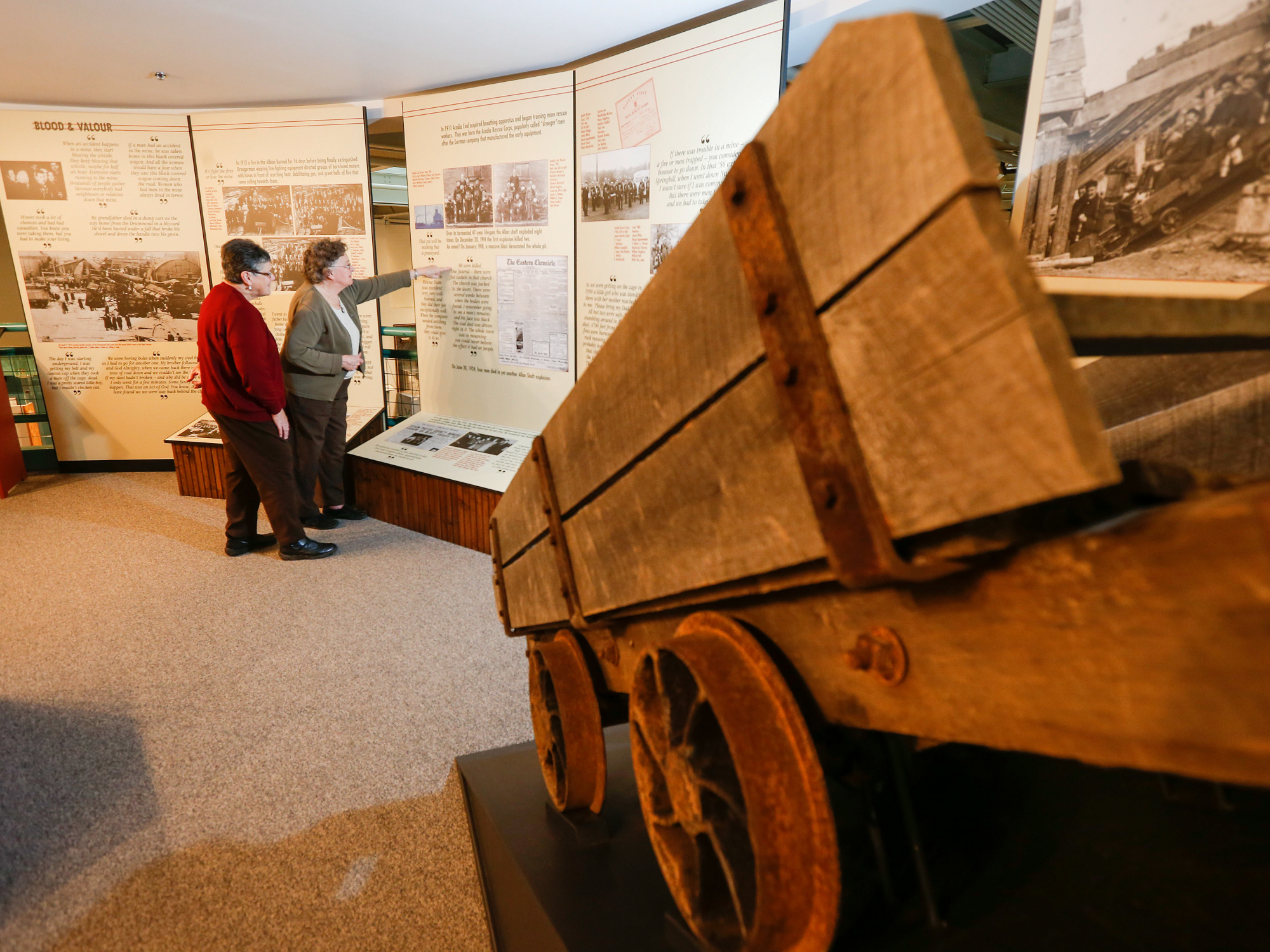 Visitors in the Coal and Grit exhibit.