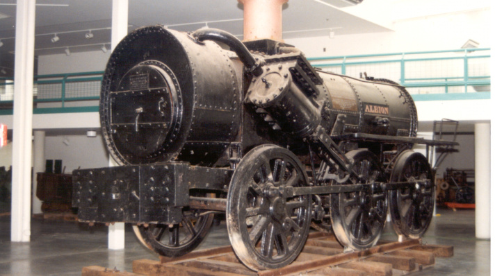 Albion locomotive during the conservation process.