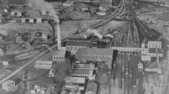 Aerial view of the Allan Shaft