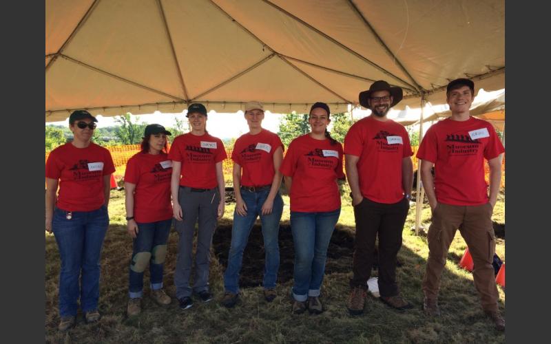Seven archaeologists volunteered their time to guide the work of participants. The number of archaeologists determined the number of amateur diggers that could be registered. They wore red Museum of Industry shirts so that they could be identified for questions.