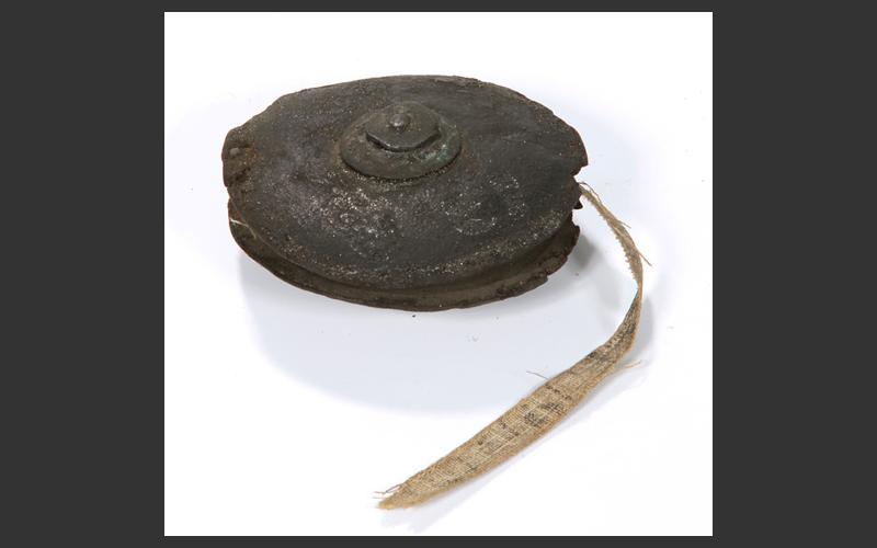 Another relic of the Foord Pit explosion of 1880. This measuring tape was found on the remains of an overman in 1927.