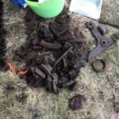 One dig unit found a lot of small pieces of iron. We will do our best to identify it all as we clean and photograph it in the months to come.