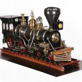  This exquisitely detailed model of a wood-burning locomotive can be seen in the Age of Steam. It bears a plaque reading Avon Locomotive Works 1866 and it was on display in Windsor in 1900 where an American visitor bought it. It returned to Nova Scotia in 1971.