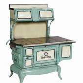 The Lady Scotia wood-burning stove was one a range of attractive enameled stoves made at Lunenburg Foundry in the 1920s