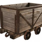 Coal car (pit tub) used to carry coal from underground to the surface.