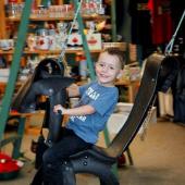 The ever-popular Nova Scotia-made recycled “tired” horse swing, for the young and the young at heart.