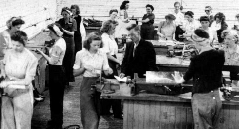 Women working in a factory.