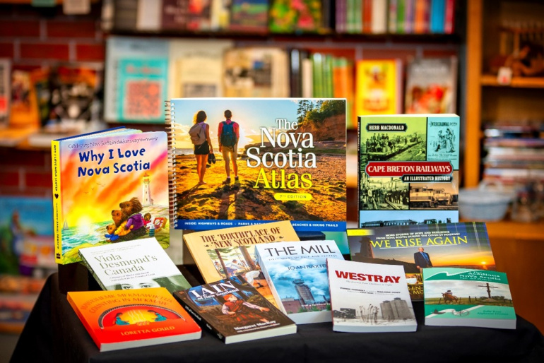 Books on display.