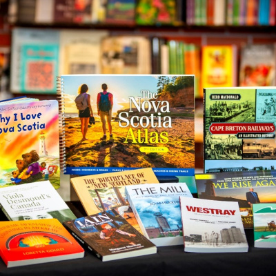 Books on display.