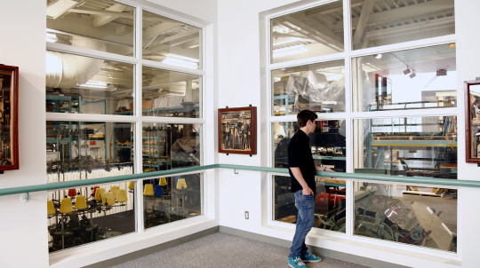 Visitor looking over Visible Storage.